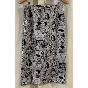 Hot Gal Comic Skirt Retro Black/White Size XL